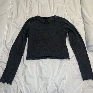 forever 21 grey cropped a long sleeve perfect for layering